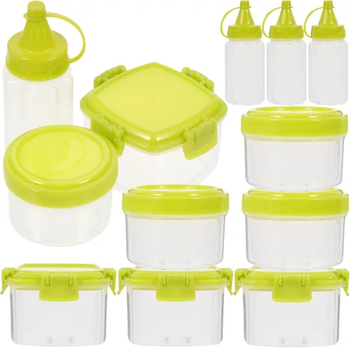 PRETYZOOM 1 juego de botellas de salsa para salsas, botella de condimento para ensalada, recipientes de aderezo de ensalada, botella de plástico