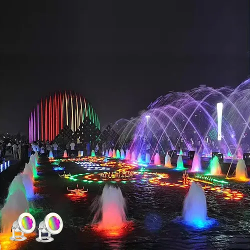 Vista 7 de Luces LED para estanque con control remoto, 6W SS316 de acero inoxidable RGB subacuática fuente luz IP68 impermeable al aire libre luces