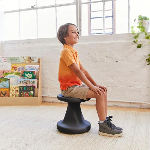 Vista 9 de ECR4Kids Taburete giratorio Wobble, altura del asiento de 14 pulgadas Negro