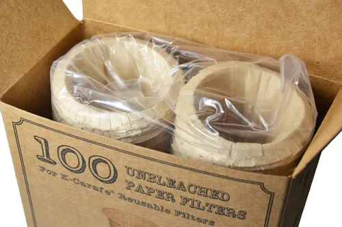 Vista 2 de canFly Filtro de café reutilizable de 4 tazas compatible con K-Carafe, filtros de papel desechables de primera calidad (sin blanquear 100)