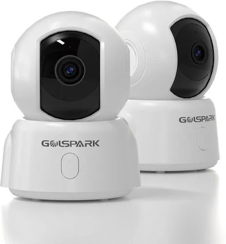 GOLSPARK Cámara de seguridad para el hogar 2K para monitor de bebé, cámara de seguridad para mascotas, cámara WiFi de 2.4 GHz 360 PTZ con visión