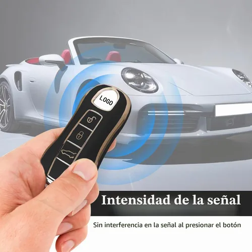 Vista 3 de Funda protectora para llavero inteligente compatible con Porsche 911 Cayenne Panamera TAYCAN de 3 botones sin llave, accesorios de control remoto