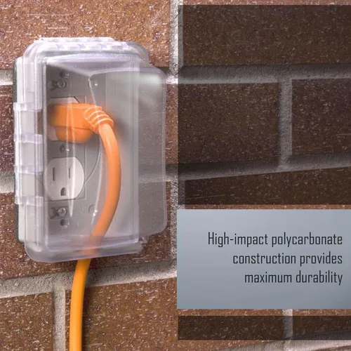 Vista 7 de TayMac MM410C Cubierta Individual de Toma de Corriente Eléctrica Resistente a la Intemperie en Uso para Montaje Horizontal/Vertical de 1 Gang