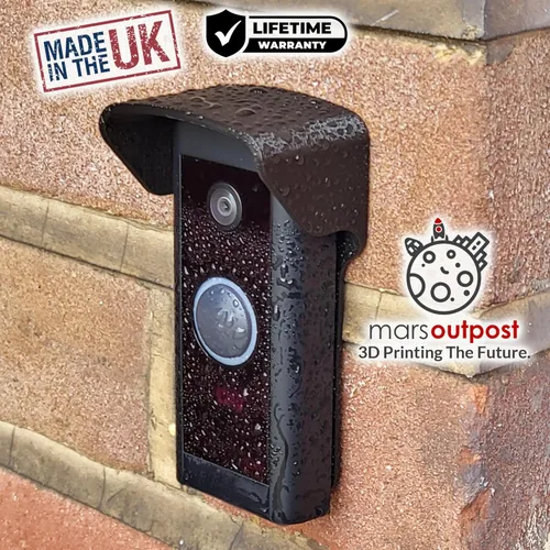 Vista 5 de RingWired - Cubierta protectora para protección contra la lluvia, plástico negro, montaje en pared