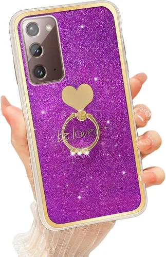 Vista 42 de Para Samsung Galaxy A52 5G Caso Lindas Niñas Mujeres Shell De Brillo De Lujo Con Anillo De Corazón Kickstand Cubierta Protectora A Prueba De Golpes