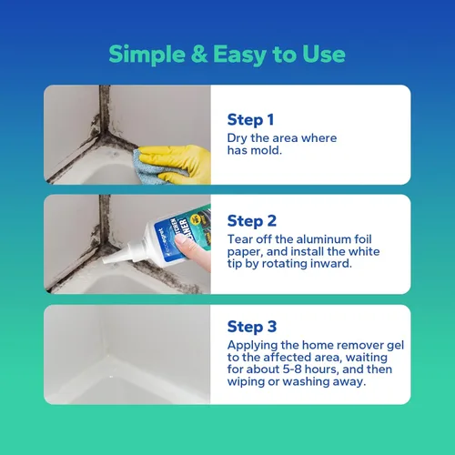 Vista 5 de Limpiador de Manchas de Moho en Gel (147 ml), Limpiador de Manchas de Moho Multifuncional, Limpiador de Gel de Manchas de Alta Resistencia