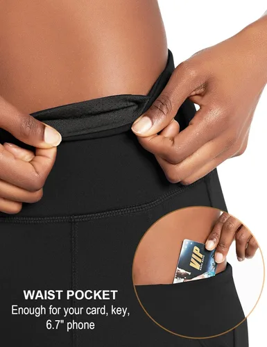Vista 4 de BALEAF Bermudas de correr de cintura alta con bolsillos para mujer de 7 pulgadas
