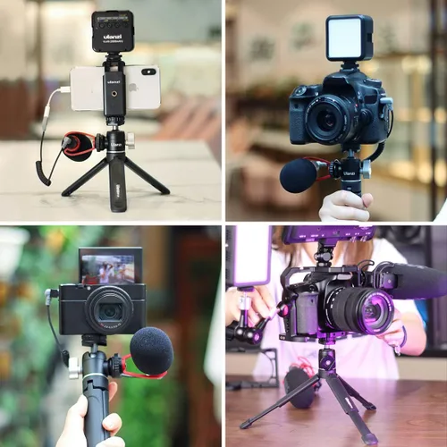 Vista 8 de ULANZI Mini trípode para cámara con cabeza de bola de 360° y zapata fría, extensible pequeño palo selfie stick de mesa trípode de agarre para cámara