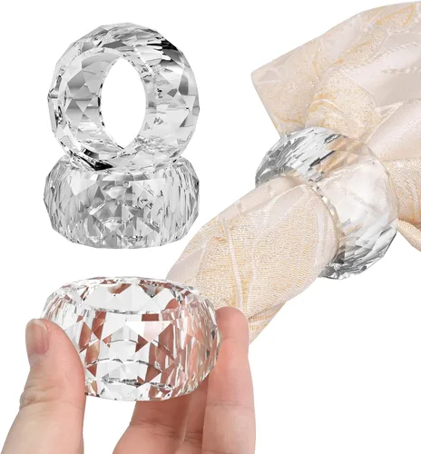 Vista 7 de Juego de 12 servilleteros de cristal, juego de 12 pulgadas, decoración de Navidad para mesa y fiesta de boda