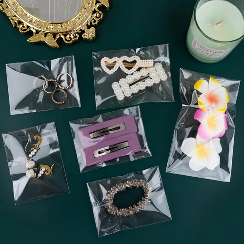 Vista 4 de Golden State Art, Bolsas de almacenamiento con fundas transparentes cristalinas libres de ácido de 2" x 3", tamaño de la bolsa: 7 x 9.5 cm Paquete