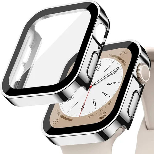 Vista 25 de Protección de Pantalla EIHAIHIS para Apple Watch Funda Serie 11 10 9 SE 8 7 6 5 4 40mm 44mm 41mm 45mm 42mm 46mm Vidrio Templado Impermeable PC
