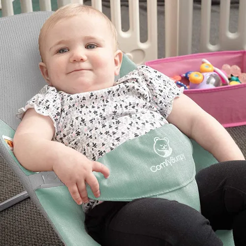 Vista 6 de ComfyBumpy Asiento ergonómico para bebé, funda de transporte de viaje adicional, silla inflable segura y portátil con posiciones de altura