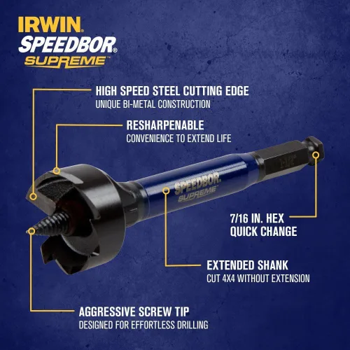 Vista 2 de Irwin Tools IWAX2005 - Broca de alimentación automática Speedbor Supreme (1-1/2")