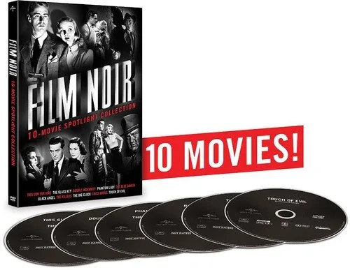 Film Noir 10-Movie Spotlight Collection (Double Indemnity Touch of Evil This Gun for Hire The Glass Key Phantom Lady The Blue Dahlia Black