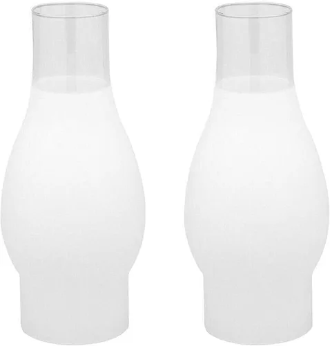 Ohlectric Lámpara de cristal para chimenea, pantalla de vidrio esmerilado de ¾ pulgadas, repuesto soplado a mano para lámparas de aceite vintage,