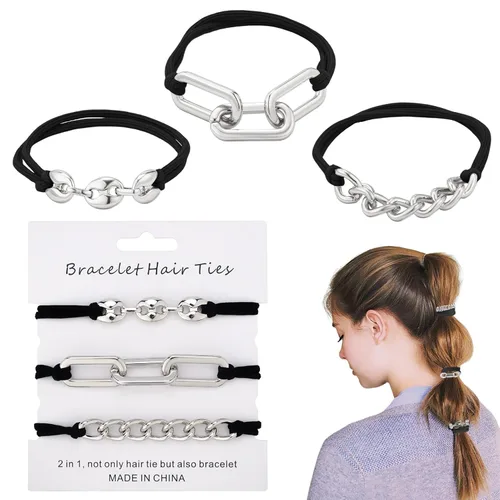 Vista 23 de Coleteros mate para el cabello, 6 piezas de coleteros de terciopelo para cabello grueso, ultra texturizados, suaves y mullidos, bandas