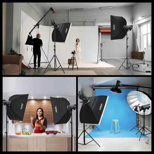 Vista 6 de Godox Paquete de 2 unidades DP400III-V DP400IIIV DP400IIIV 800Ws Photo Speedlite Studio Flash Strobe Monolight Bowens Kit de montaje para estudio