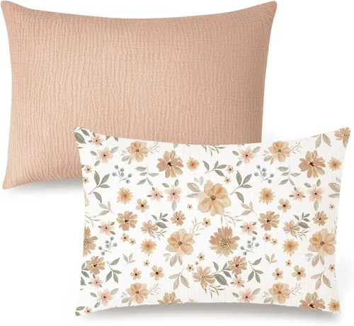 Vista 18 de Konssy Funda de almohada de muselina para niños pequeños para almohada de 13x18, paquete de 2 fundas de almohada de algodón suave y transpirable