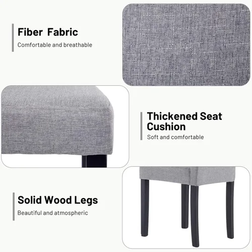 Vista 4 de Dining Chairs Set of 6, Luxury Upholstered Fabric Kitchen Chairs Side Chair with Padded Seat Back and Solid Wood Legs for Living Room, Bedroom