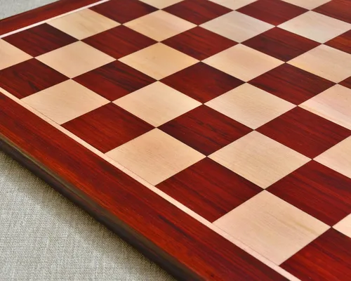 Vista 8 de Luxury Solid Wooden Chess Board – Blood Red Bud Rosewood (Padauk), 23" 60 mm Squares Handmade Premium Board