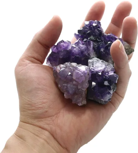 Vista 5 de Raw Amethyst Stones and Crystals Rock, Natural Amathesis Crystal Clusters, Geodes with Crystals, Cuarzo Amatista Original, Real Amethyst Crystals