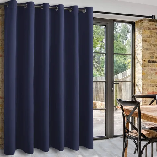 Vista 28 de DWCN Cortina divisora de habitación para total privacidad con bloqueo de luz - Cortinas térmicas para puerta de patio, sala de estar, división