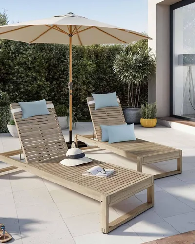 Vista 5 de Almohada para silla de playa para exteriores, color azul, para tumbona, almohada reclinable impermeable con banda elástica e insertos de almohada