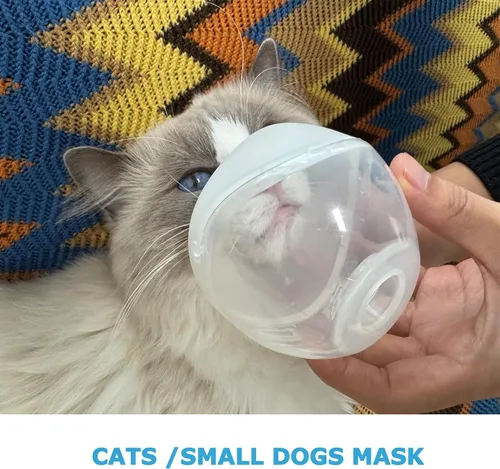 Vista 2 de Nebulizador e inhalador de gato máscara para gatos, cachorros, perros pequeños S