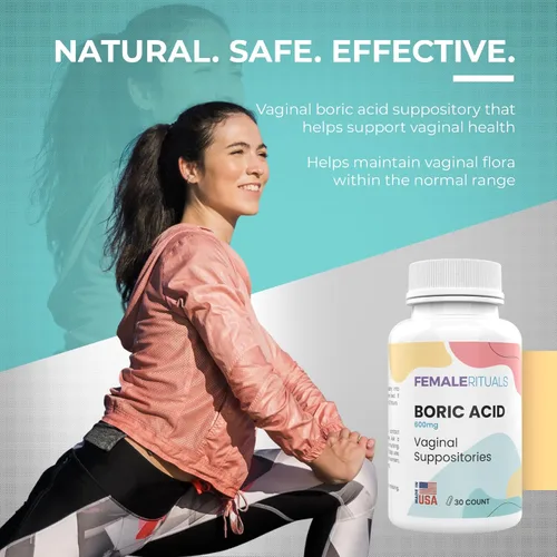 Vista 7 de FEMALE RITUALS Supositorios de ácido bórico para mujeres, paquete de 30 unidades de 600 mg, supositorio vaginal para control de olores, equilibrio