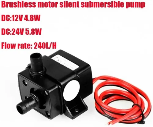 Vista 5 de 12V 4.8W 24V 5.8W 240LH Pump Solar Brushless Motor Circulation Submersible Pumps Ultra Quiet(12V 4.8W)