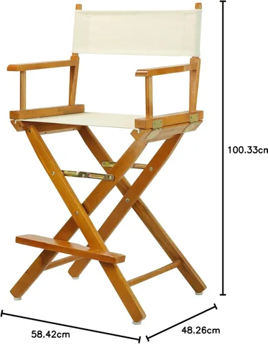 Vista 15 de Casual Home - Silla de director de 30 in, marco blanco, con lona color blanco, altura de barra