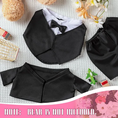 Vista 6 de Conjunto de traje de esmoquin, ropa de oso adecuado para ropa de animales de peluche de 13 a 15 pulgadas, accesorios de oso para tus propios