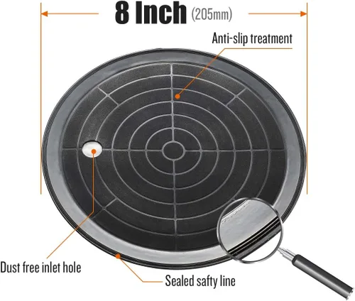 Vista 3 de IMT Ventosa de metal de 8 pulgadas para vidrio, ventosas de bomba de vacío para levantar vidrio grande, con mango de metal y bomba de latón