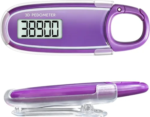 Vista 10 de 3D Pedometer for Walking with Removable Clip and Carabiner Simple Step Counter for Walking Accurate Clip On Step Tracker for Men Women Kids