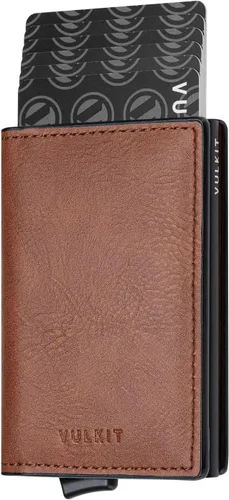 Vista 8 de VULKIT Tarjetero Pop Up Slim Wallet Cuero RFID Bloqueo Tarjetero Caja Hasta 8 Tarjetas de Crédito