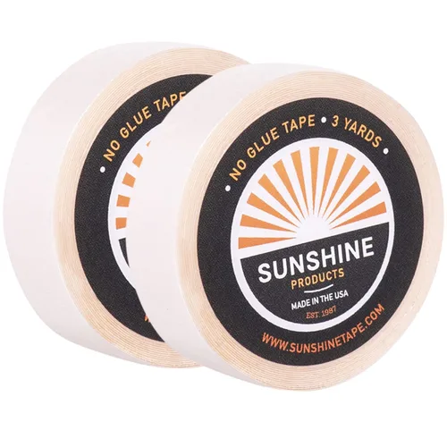 Vista 25 de Sunshine Tape Rollo de cinta adhesiva para peluca sin pegamento 1/2 pulgada x 3 yardas Doble cara, grado médico Cinta de tupé y peluca