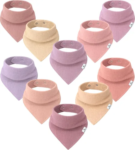 Vista 28 de DiaperSquad's 100% Organic Cotton Baby Drool Bibs, Super Absorbent & Adjustable Baby Bibs for Drooling and Teething