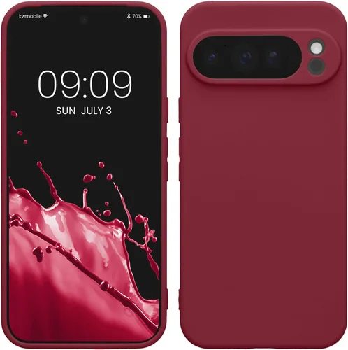 Vista 211 de kwmobile Funda compatible con Google Pixel 9 - Funda protectora delgada de TPU para teléfono - Acabado mate suave - Piedra antigua
