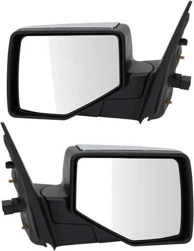 Vista 228 de TRQ Conjunto de 2 piezas de espejo lateral para conductor y pasajero, ajuste eléctrico, sin calefacción, sin memoria, color negro, compatible