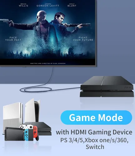 Vista 6 de Adaptador HDMI a DisplayPort 4K a 60Hz, convertidor HDMI 2.0 a DP 1.2, alimentado por USB, cable de 0.65 pies, unidireccional, compatible con PS5