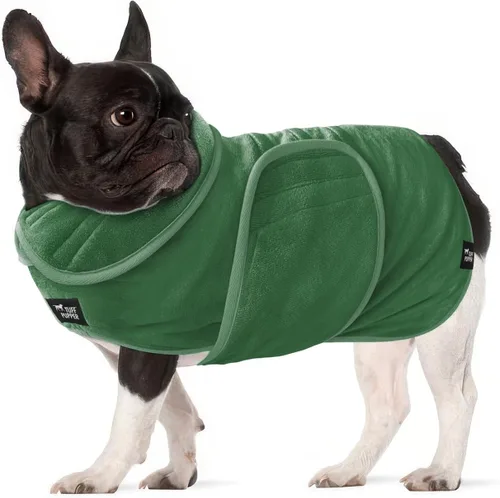 Vista 29 de Tuff Pupper Bata de baño para perro de secado rápido, toalla de felpa de 800 GSM, bata de baño súper absorbente para mascotas y cachorros, capucha