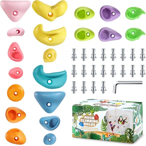 TOPNEW Juego de 20 soportes de escalada para niños, juego de columpios, para adultos, con accesorios de montaje para pared de escalada en interiores