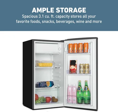 Vista 5 de West Bend - Mini refrigerador para dormitorio, oficina, bar o dormitorio universitario, refrigerador compacto retro con puerta única, estantes
