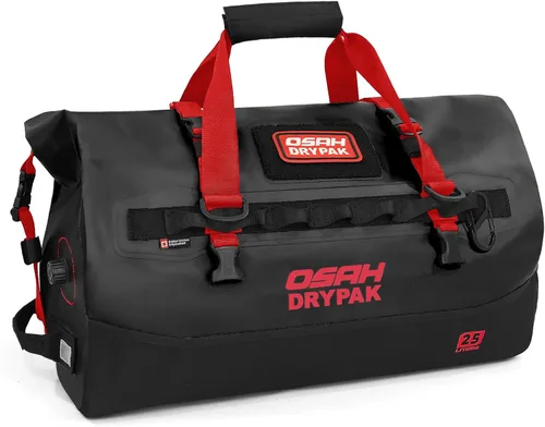 Vista 37 de OSAH DRYPAK Bolsa de lona impermeable 25L/40L/60L – Bolsa trasera de motocicleta resistente, bolsa seca enrollable para viajes, camping, canotaje
