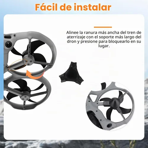 Vista 6 de Tren de aterrizaje para dron DJI Avata 360, piernas extendidas de aumento de altura, soporte protector antiarañazos, soporte de trípode
