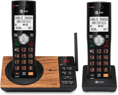 Vista 22 de AT&T CL84107 DECT 6.0 Teléfono expandible con cable/inalámbrico con bloqueador de llamadas inteligente, negro/plata con 1 auricular