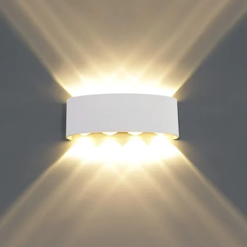Vista 11 de Kawell Apliques de pared modernos impermeables de 6 W, lámpara de pared LED de aluminio para interiores y exteriores, para baño, dormitorio, sala