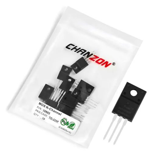 Vista 95 de Chanzon 2N60 TO-220AB NMOS MOS N-Channel Power MOSFET Transistor, alto voltaje y corriente nominal, (paquete de 10 unidades)
