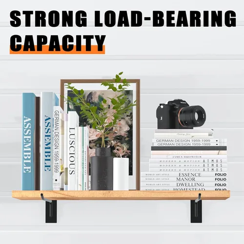 Vista 4 de Ganchos de pared de listones de 4 pulgadas, gancho de pared de listones negros, 25 ganchos para accesorios de panel de pared de listones
