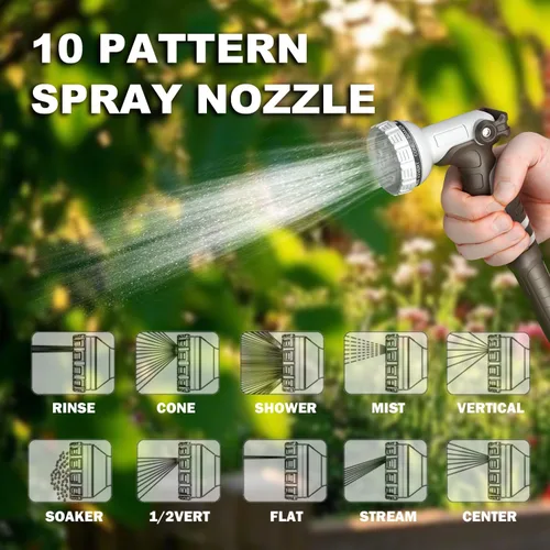 Vista 5 de Carrete de manguera de jardín retráctil, 1/2 pulgada 75+6 pies, carrete de manguera de agua montado en la pared resistente, rebobinado automático